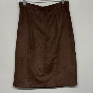 The Main Street Exchange Western Faux Suede Brown Women's Skirt